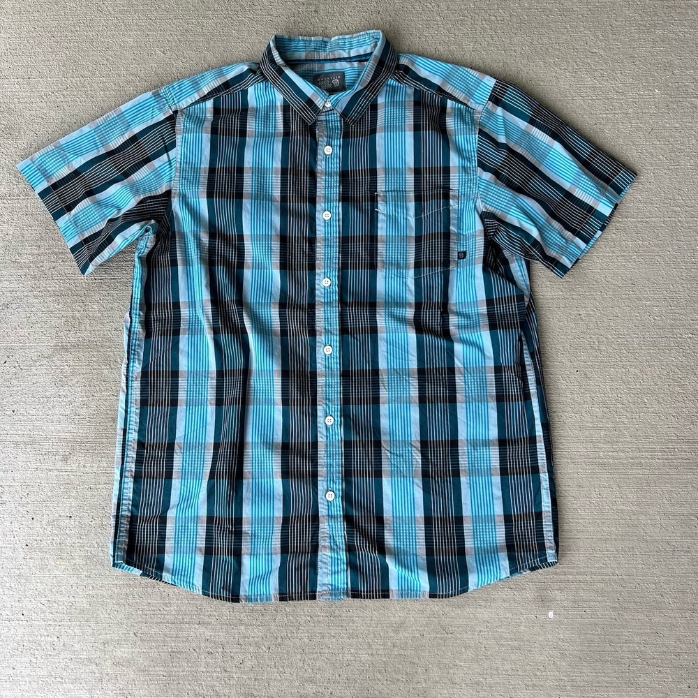 Mountain Hardwear Men's Plaid Short Sleeve Button-Up Outdoor Shirt Size‎ L